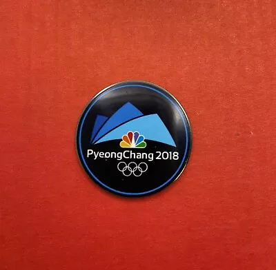 2018 Pyeongchang Olympics Pin Badge - NBC US  Media Black  Logo • $3.99