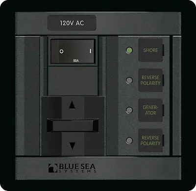 Blue Sea Marine 120V 50A 2 Source Electrical Source Power Selector Switch Panel • $149.95