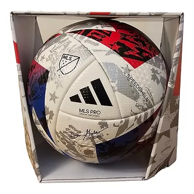 New Adidas MLS Pro Match Ball 2023 Soccer Game Ball White Red Size 5 HT9026 • $89.99