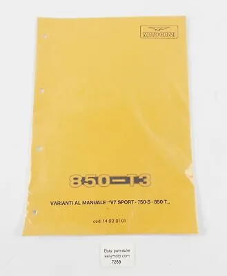 Oem Moto Guzzi Workshop Manual Variant Addendum V7 Sport 750-s 850-t3 14920101 • $29