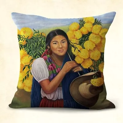  Pillow Case For Couch Mexican Hipspanic Art Cushion Cover • $14.95