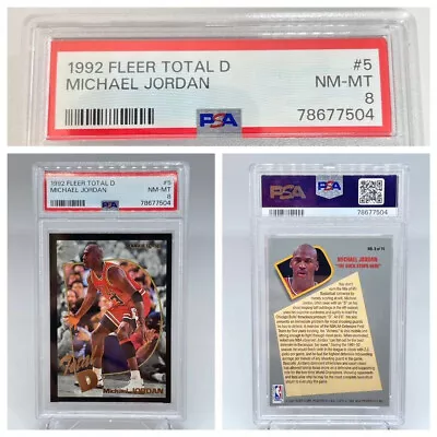 Michael Jordan 1992-93 1992 Fleer Total D #5 PSA 8 • $149.99