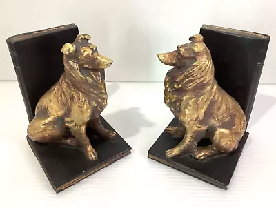 Sterling Industries Bookends Dogs Border Collie Vintage • $39.77