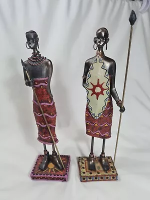 Masai Warrior Figures Pair • £49.99