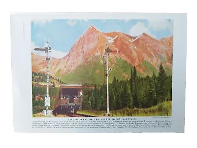 Vintage 1950s Canadian Rockies Pacific Railways Mountains Book Art Print Picture • £8.50