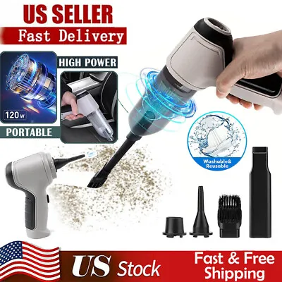 3 In 1 Upgrade Car Vacuum Cleaner Air Blower Wireless Handheld Rechargeable Mini • $18.04