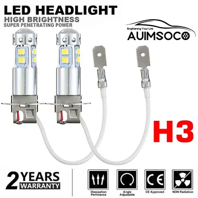 $18.95 • Buy H3 Led Fog Light Bulb 80W CSP Bright 6500K Xenon White Daytime Running Light DRL