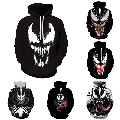 Kids Adults Marvel Venom Hoodie 3D Print Sweatshirt Pullover Top Jacket Coat • £6.49