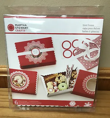 Martha Stewart Crafts TREAT BOXES Red White Lace Snowflakes Winter Valentines • $10