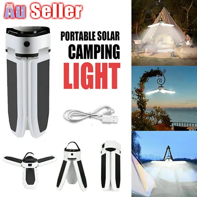 $25.69 • Buy Solar Camping Light LED Lantern Tent Lamp USB Rechargeable Outdoor Hiking Lights