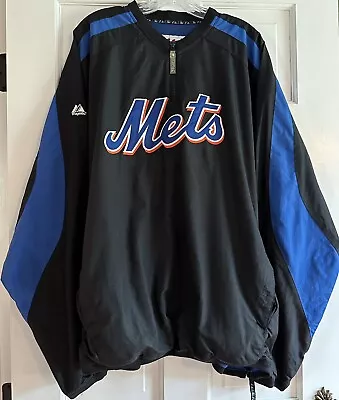 New York Mets Quarter-Zip Windbreaker AUTHENTIC Majestic MLB Collection XXL • $149.99