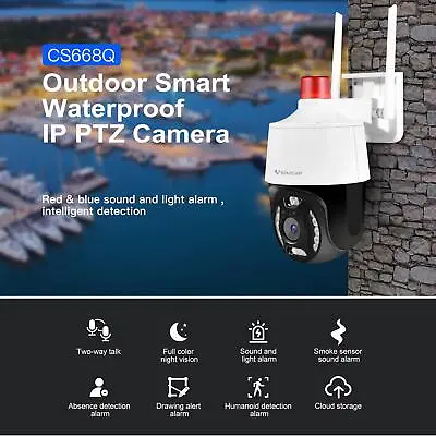 Smart Two-way Talk Outdoor Smoke/absence Sound And Light Alarm IP PTZ Camera 4mm • $69.08