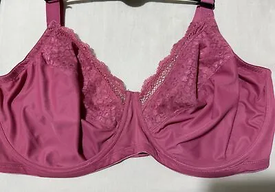 M&S UNDERWIRED NON PADDED MINIMISER  FULL CUP Bra With LACE In PINK Size 38H • £12.99