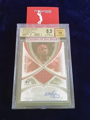 2005-06 NBA LEBRON JAMES UD SP Game Used Authentic Jersey Auto BGS 8.5 9 10 • $5218.55