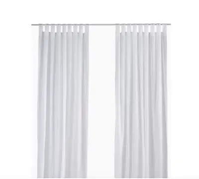 PIER 1 IMPORTS Grommet Stripe RATLIFFE Curtain Drape Panels IKEA White MATILDA • $13.99