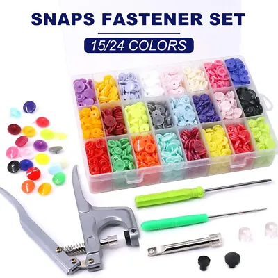 1700X Metal Sewing Buttons Press Stud Snap Fastener Kit Pliers Snap On Tool DIY • $22.99