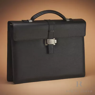 Montblanc Leather Goods Westside Briefcase Single Gusset Black Aktentasche 7578 • $999