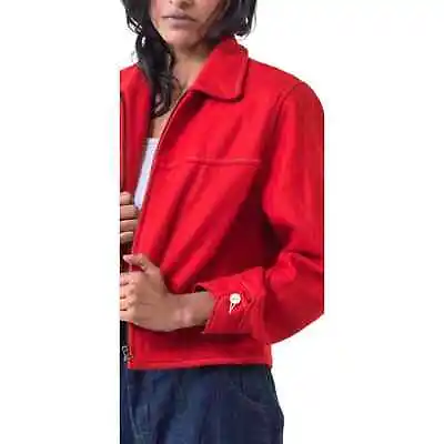 VTG Red Wool Crop Jacket Ranch Wear Military Cavalry Wyllis Coat Women M • $55