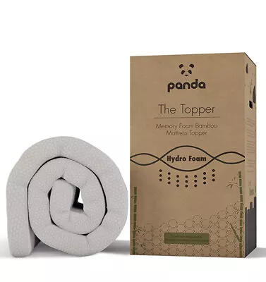 Panda Memory Foam Bamboo Mattress Topper Hydro Foam EU Sngle 200x90 • £90