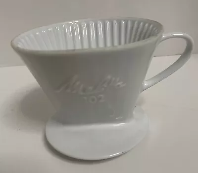 Vintage Melitta #102 White Porcelain 1 Hole Pour-Over Drip Coffee Filter • $34.95