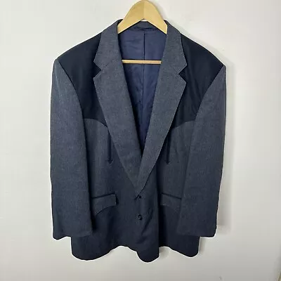 Circle S Men 48 (Short) Gray Blue Western Blazer Sports Coat Cowboy • $79