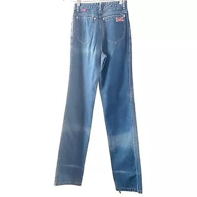 CHEMIN DE FER Vintage High Waisted Medium Wash Wide Leg Jeans 24 • $65