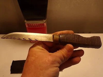 Vintage Carbon Steel Fixed Blade Hunting Knife 4'' Blade • $10