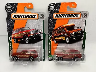 MATCHBOX JEEP WAGONEER | MBX ROAD TRIP | ERROR CARD | RED | Lot Of 2 • $0.99