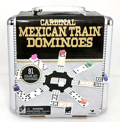 Travel Mexican Train Dominoes Game With Carry Case Traditions Cardinal • $24.88