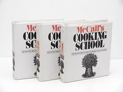McCall’s 1986 Cooking School 3 Ring Binders  Complete Set Volumes 1-3 • $28