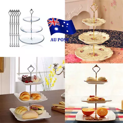 3 Tier Hardware Crown Cake Plate Stand Handle Fitting Wedding Party CT • $8.96