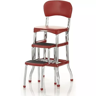 Retro Counter Chair/Step Stool Cushioned Seat And Back Counter Height Chair  • $87.21
