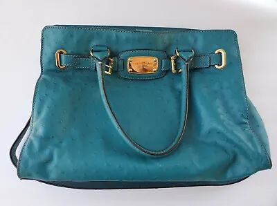 Michael Kors Turquoise Ostrich Purse Used Gold Hardware • $49.99