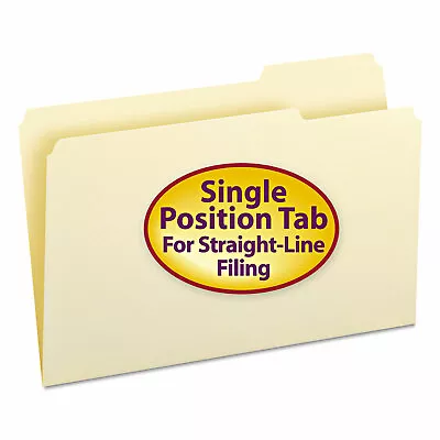 Smead File Folders 1/3 Cut Third Position One-Ply Top Tab Legal Manila 100/Box • $31.37