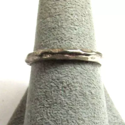 MICHAEL DAWKINS Sterling Silver Hammered Look Stacker Band Ring Sz 9 Thailand • $34.99
