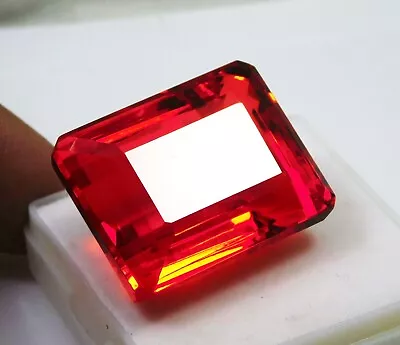 Natural Certified 77.60 Ct Emerald Cut Orange Mexican Fire Opal Loose Gemstone` • $27.99