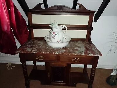 Antique Victorian Washstand With Marble Top • £75