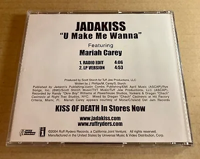Rare Promo CD Single Jadakiss Mariah Carey U Make Me Wanna (2004) Kiss Of Death • $33.75