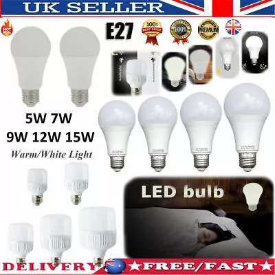 LED Sensor Light Bulb E27 Dusk To Dawn Light Bulbs Lamp Home Saving Energy UK • £4.68