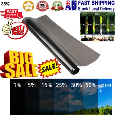$6.22 • Buy 2023 Window Tint Film 1/5/15/30/35% VLT Black Roll 50cm X 6m Car Auto HouseHome 