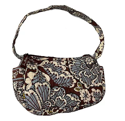 Vera Bradley Purse On The Go Slate Blooms Quilted Brown Paisley Floral Retired • $19.99