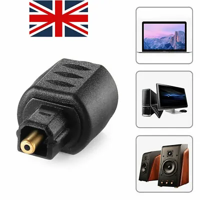 Optical Mini 3.5mm Jack Plug Female To Digital Toslink Male Audio Cable Adapter • £3.30