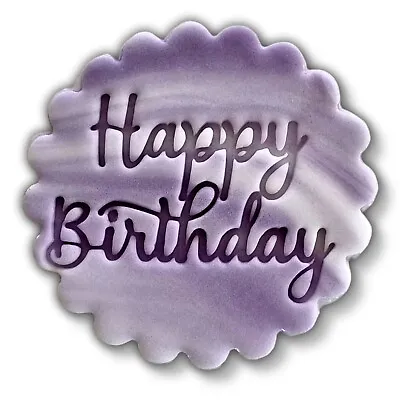 £3.90 • Buy Happy Birthday  Embosser Stamp For Fondant Icing Cupcake Cake Topper Decoration