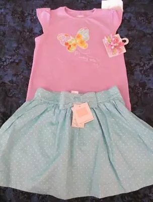 NWT 4t Gymboree Butterfly Blossoms Purple Shirt Hair Bow Janie Jack Summer Rose • $26.99