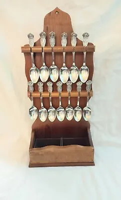 Vintage Wm Rogers & Son Set Of 13 Silverplate State Spoons Pat.1915 Used V.G.C • $50