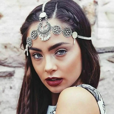 £6.99 • Buy Boho Retro Women Drop Head Chain Jewellery Forehead Dance Headpiece Hair Band