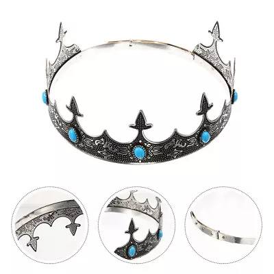  Men Crown Retro Crown Headdress Decorative King Crown Prop Costume Accessory • £10.82