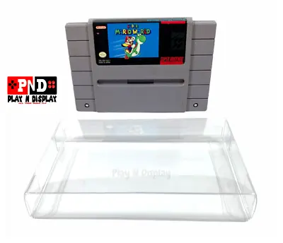5 SNES Super Nintendo Cartridge Cart Box Protectors Clear Case Sleeve Thick CIB • $5.99