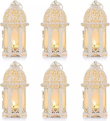 6 White Moroccan Shabby Candle Holder Lantern Lamp Wedding Table Centerpiece • $52.99