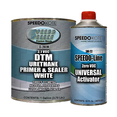 DTM 2.1 Voc White Urethane Primer & Sealer Gallon Kit 4:1 Mix SS-2000W/SMR-222 • $141.55